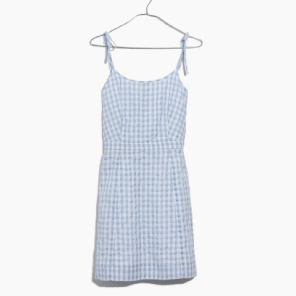 Gingham Tie-Strap Dress NWOT
